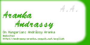 aranka andrassy business card